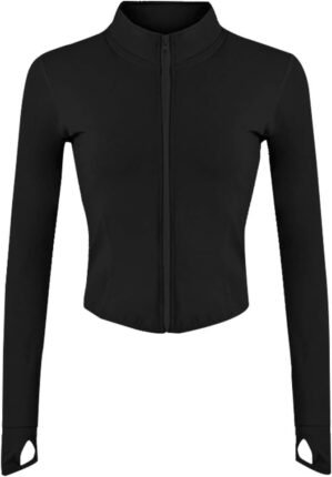 Gihuo Women’s Athletic Full Zip Lightweight Workout Jacket with Thumb Holes